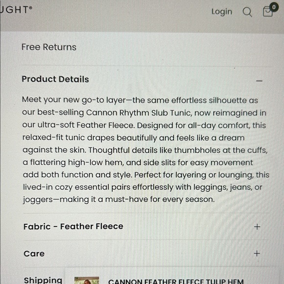 Threads 4 Thought Light Blue Long Sleeve Tunic Sweatshirt - Picture 7 of 8